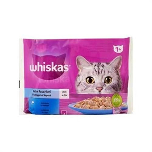 Whiskas Balık Favorileri Somonlu ve Ton Balıklı Kedi Yaş Mama 340 g (4 X 85 Gr)