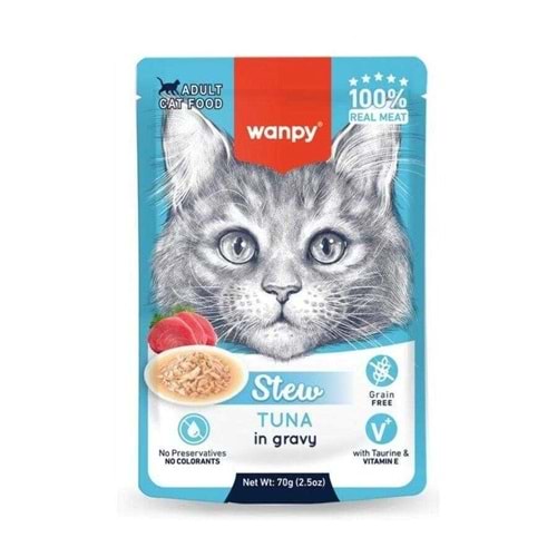 Wanpy Stew Gravy Ton Balıklı Yetişkin Yaş Kedi Maması 70 Gr