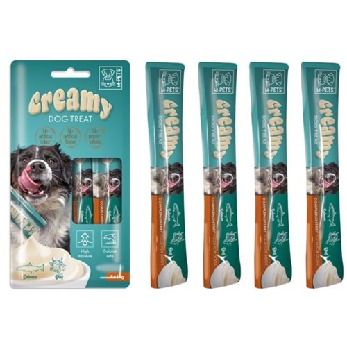 19039299 M-pets Köpek Ödülü Creamy Somon Balikli Biftekli 4x15gr