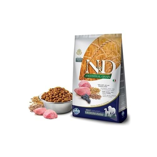 Ancestral Grain Medium&maxi Az Tahıllı Kuzulu Ve Yaban Mersinli Yetişkin Köpek Maması 12 Kg