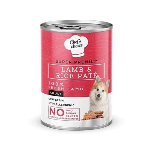 ChefsChoice Kuzulu Pirinçli Ezme Köpek Konserve Maması 400 Gr