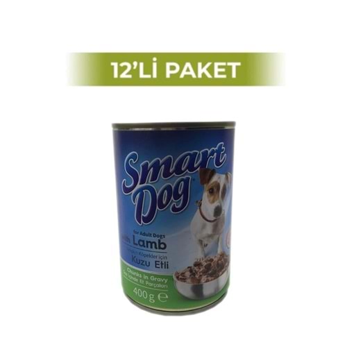 Smart Dog Kuzu Etli Yetişkin Köpek Maması 400 gr 12 Adet