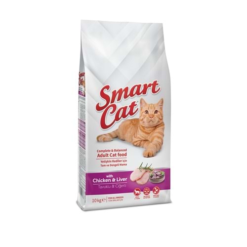 Smart Cat Tavuk Etli ve Ciğerli Yetişkin Kedi Maması 10 Kg