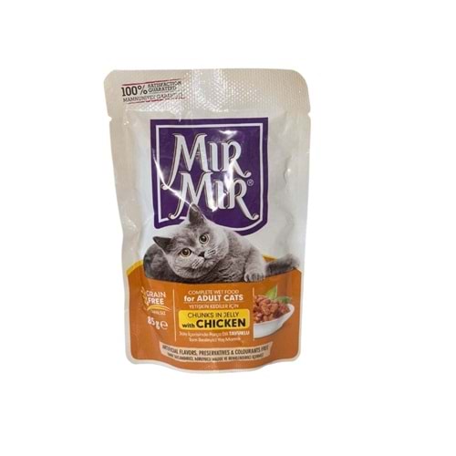 MırMır Tavuklu Sos içerisinde Parça Etli Kedi Yaş Mama 85 gr.