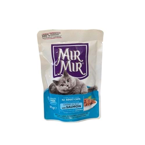 MırMır Somonlu Sos içerisinde Parça Etli Kedi Yaş Mama 85 gr.
