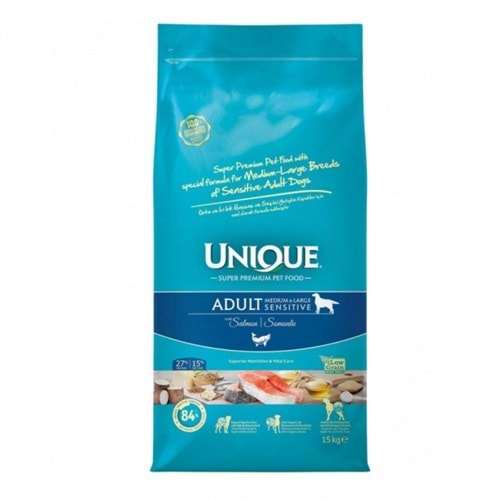 Unique Sensitive Orta ve İri Irk Yetişkin Köpek Maması Somonlu 15 kg