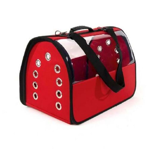 Pet Pretty Flybag Şeffaf Çanta Büyük Boy Kırmızı 30x30x49cm-vp-4662