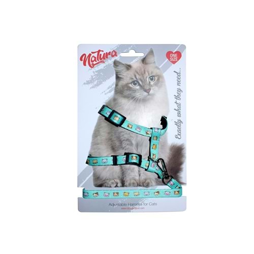 NATURA ADULT CAT HARNESS - CAT PATTERNED
