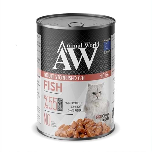 Animal World Jöle İçerisinde Balıklı Kısırlaştırılmış Kedi Konservesi 415 Gr