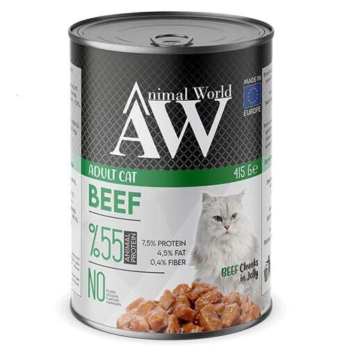 Animal World Chucks in Jelly Beef Biftek Etli Kedi Yaş Maması 415 Gr