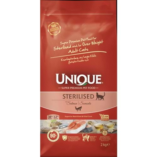 Unique Kısırlaştırılmış Kedi Maması Somonlu 10+2 kg