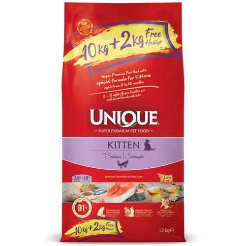 Unique Yavru Kedi Maması Somonlu 10+2 kg