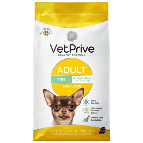 Vet Prive Kuzu Etli 3 kg Mini ve Küçük Irk Yetişkin Köpek Maması