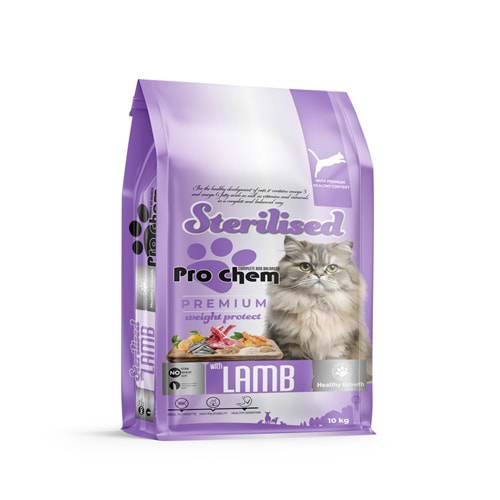Pro Chem Kısırlaştırılmış Kuzu Etli Kedi Maması 10 KG
