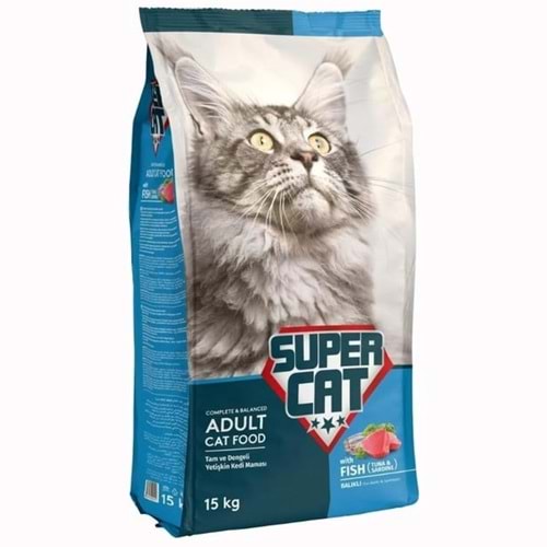 Super Cat Balıklı Yetişkin Kedi Maması 15 kg