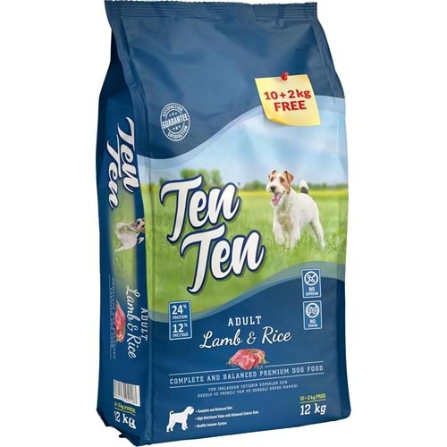 Tenten Kuzu Etli ve Pirinçli Yetişkin Köpek Maması 12 kg