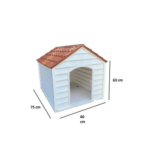 Plastik Köpek Kulübesi Dış Mekan Suya Dayanıklı 75*60*63 cm