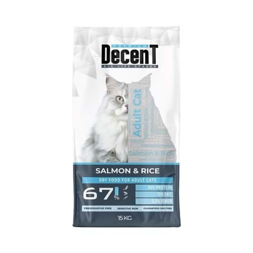 Decent Somonlu Yetişkin Kedi Maması 15 kg