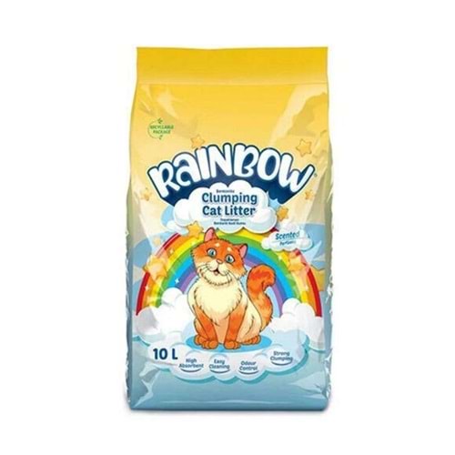 Rainbow Parfümlü Karbonlu Kedi Kumu İnce Taneli 10Lt