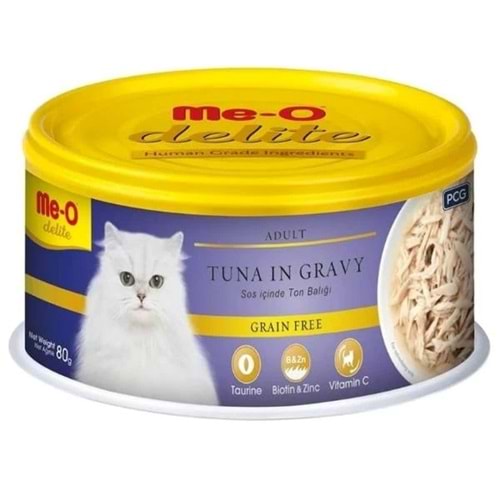 Me-O Delite Ton Balığı ve Gravy Soslu Kedi Konservesi 80gr