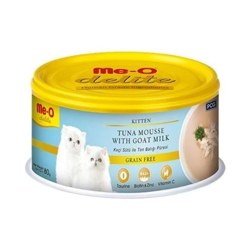Me-O Delite Ton Balığı Püresi ve Keçi Sütlü Yavru Kedi Konservesi 80gr