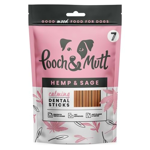 POOCH&MUTT SAKİNLEŞTİRİCİ DENTAL STİCKS KENEVİR VE ADAÇAYLI ÖDÜL 7 Sticks