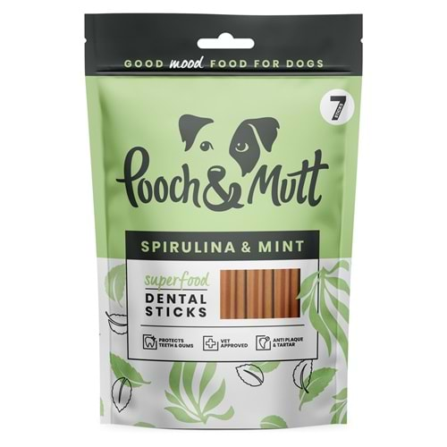 POOCH&MUTT SUPERFOOD DENTAL STİCKS PROBIYOTİK VE NANELİ ÖDÜL 7 Sticks