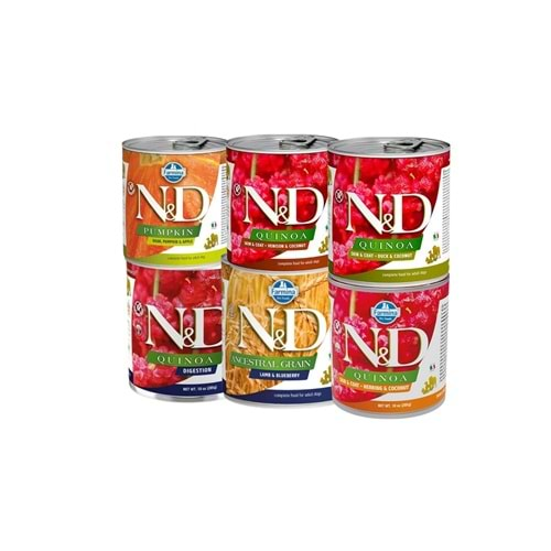 N&D Quinoa Tahılsız Karışık Çeşit 6 Adet Köpek Konservesi 6X285Gr.