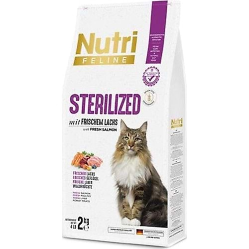 Nutri Adult Sterilised Kısırlaştırılmış Somonlu Yetişkin Kedi Maması 2 Kg