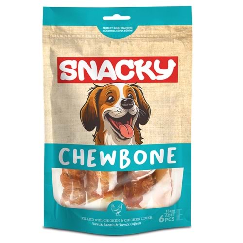 Snacky Tavuk&Ciger Sargılı Köpek Ödülü 6'lı 13cm 168gr