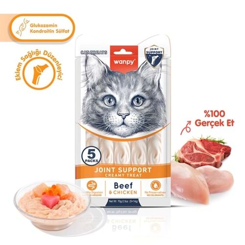 Wanpy Bone Support Sığır Eti&Tavuk F.Krema Ödül 5x14gr