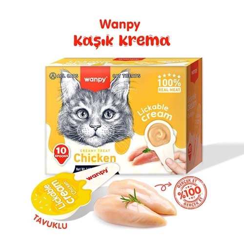 Wanpy Tavuklu 10x16 gr Kaşıklı Kedi Ödül Kreması