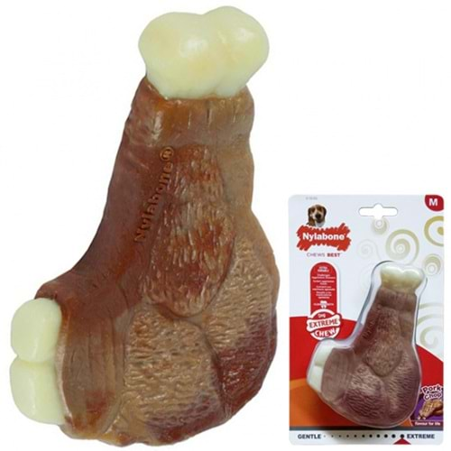 NYLABONE PORK CHOP DOMUZ AROMALI KOPEK CIGNEME OYUNCAK MEDIUM