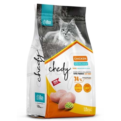 Chedy Super Premium Kısırlaştırılmış Tavuklu Yetişkin Kedi Maması 5 Kg