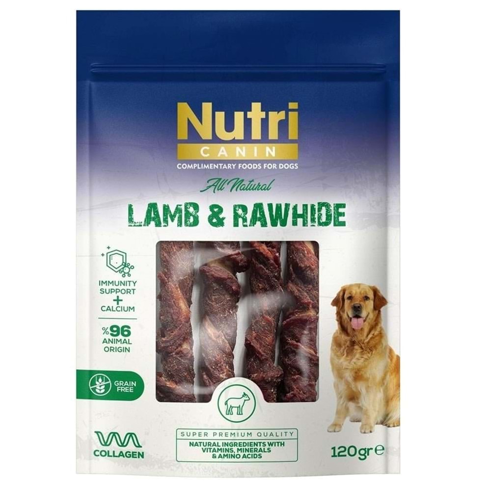 Nutri Canin Kuzu Eti Sarılı Kemik Köpek Ödülü 120 Gr